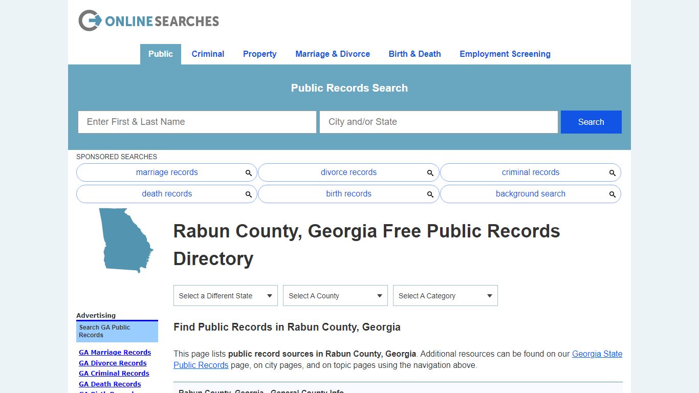 Rabun County, Georgia Public Records Directory - OnlineSearches.com