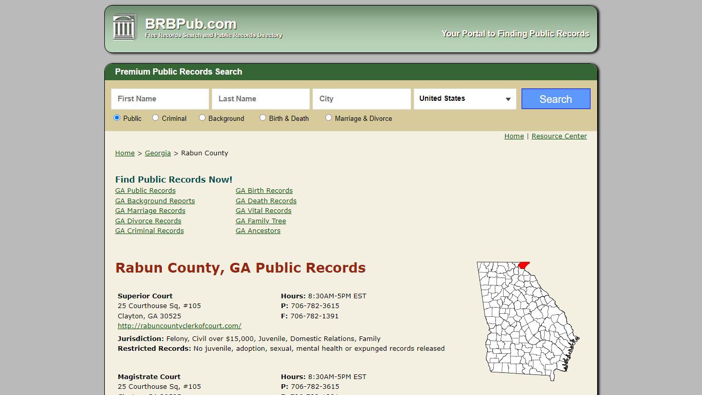 Rabun County Public Records | Search Georgia Government Databases